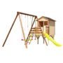 Structures de jeux combinées pour enfants de 3 à 8 ans - 220 kg - 46746 - Gamm vert - en bois autoclave avec toboggan, balançoire, cabane et vis-à-vis_1