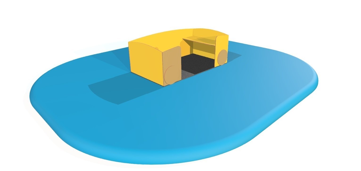 Wagon de petit train ou locomotive - Collection Concarneau - Référence BTCAB03 - Panneaux HPL, plancher antidérapant, châssis inox_1