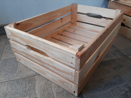 2 caisses en bois pour fruits/légumes - bois de pin séché, emboîtables, personnalisables - Réf. 496914_1