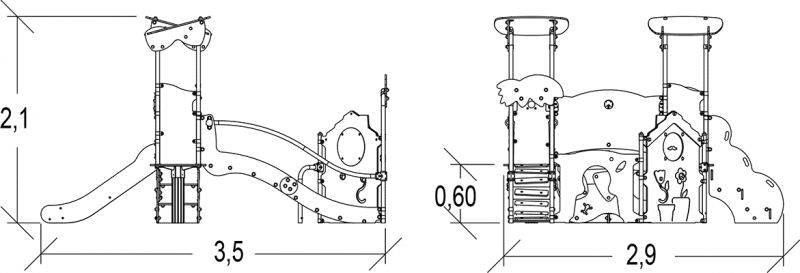 Diabolo Baby - structure pour aire de jeux - Proludic - réf. J38705® - accessible dès 0,5 ans - jusqu'à 19 joueurs_1