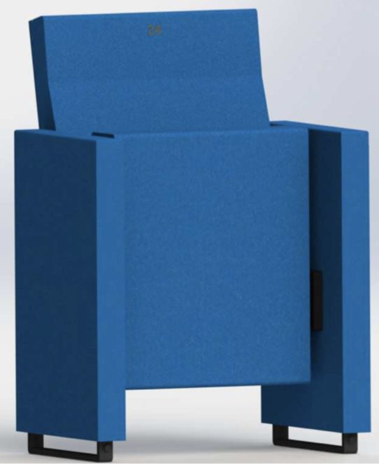 Fauteuil d'amphithéâtre, dossier et assise avec ABS antichoc - Etiuda_1