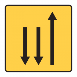 Panneau de voirie temporaire KD9 ex1 - Changement de chaussée ou de trajectoire - Signalisation de déviation_1