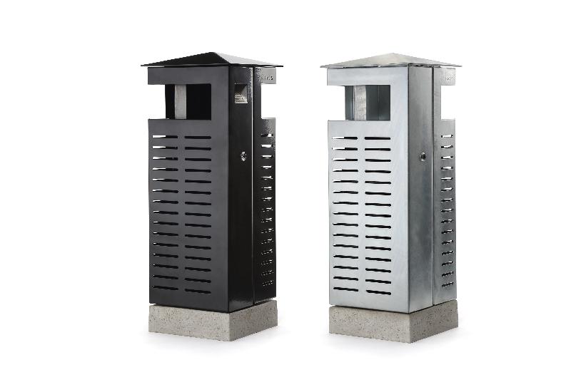 Corbeille publique Nora réf-8037208 - Hags avec cendrier - Noir - Free Standing_1