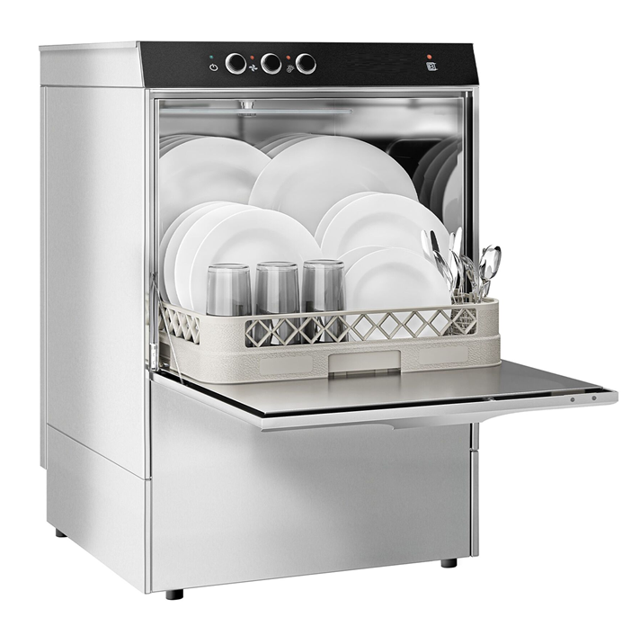 Lave-vaisselle professionnel - panier 50 x 50 cm - 400 v avec pompe de vidange et pompe de nettoyage_1