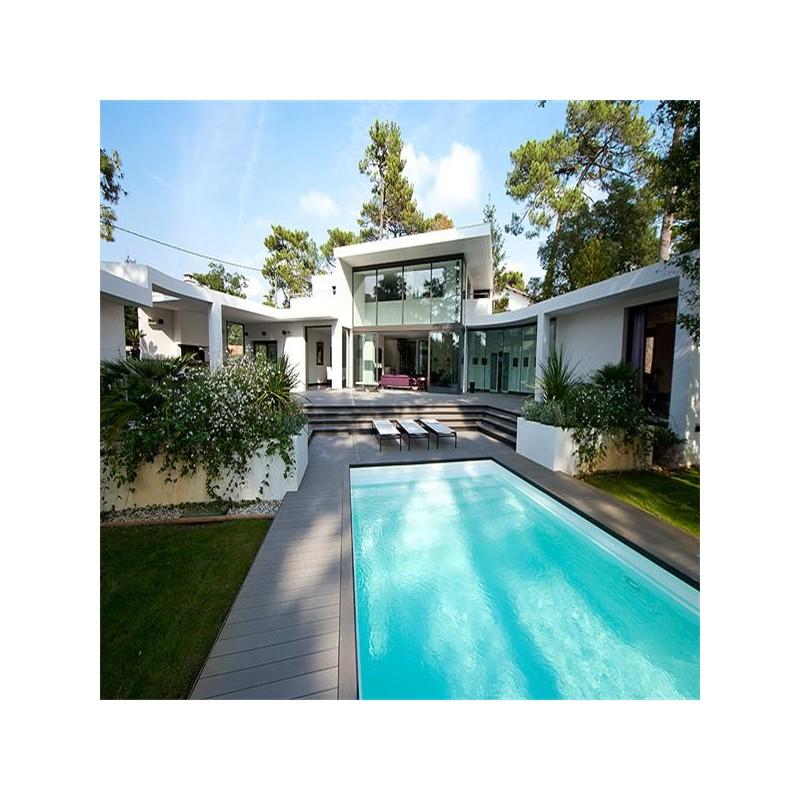 Pack 1 m² - Lames de terrasse composite Dual avec accessoires (4 coloris) - Gris anthracite, épaisseur 25mm, largeur 14cm, longueur 360cm_1