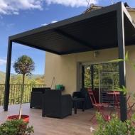 Pergola bioclimatique aluminium adossée 4x3m - modèles Kaline, Kalor, Kalice - lames orientables_1