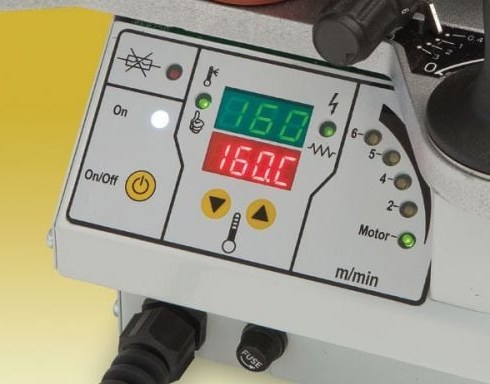 Plaqueuse de chants portative Virutex PEB250 - bac à colle, panneaux droits et courbes_1