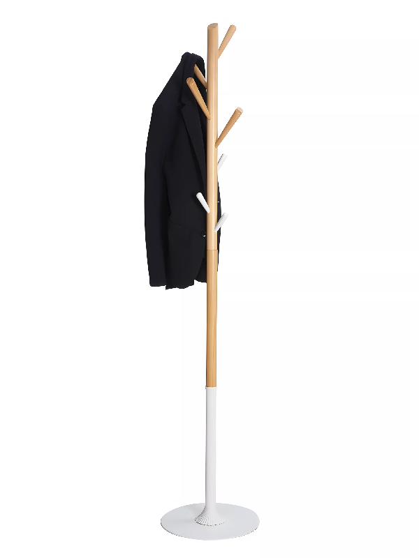 Porte manteaux design bois & blanc_1