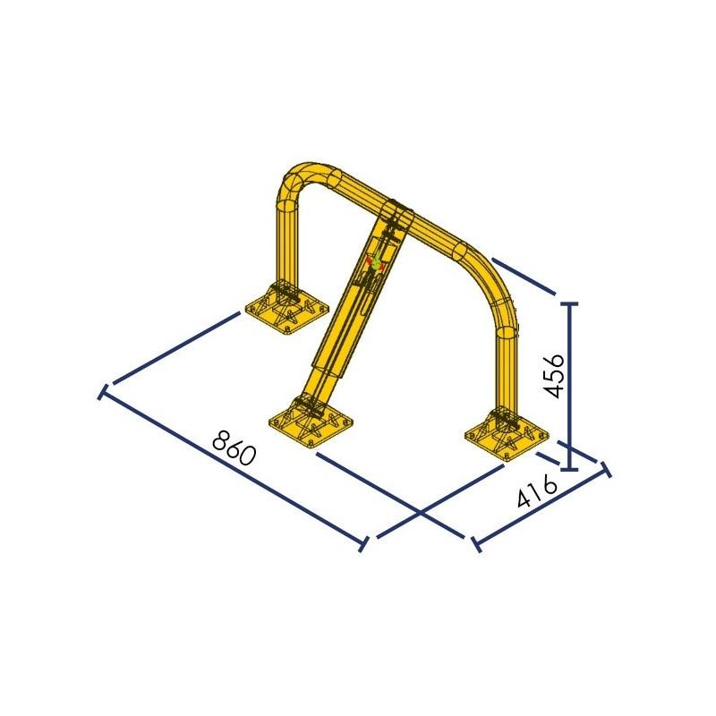 Arceau de parking haute résistance pieds en fonte - Différentes avec serrure PASS incluse et clé PASS à commander en plus_1