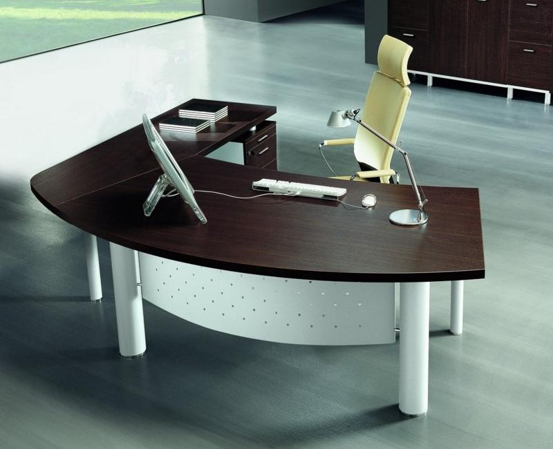 Bureau d'angle X time Work avec retour et caisson - Quadrifoglio. - 217, Noyer canaletto, Droite, 2 tiroirs_1