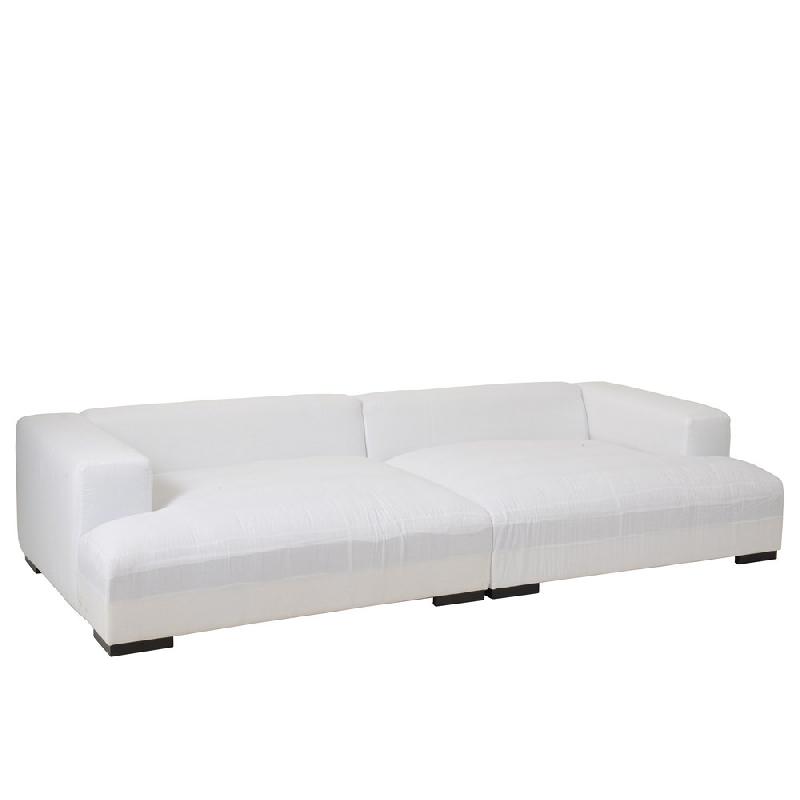 Canapé design modulable LITA - 9 coussins XXL - Blanc - Structure en bois massif - Dimensions 330x145x70 cm_1