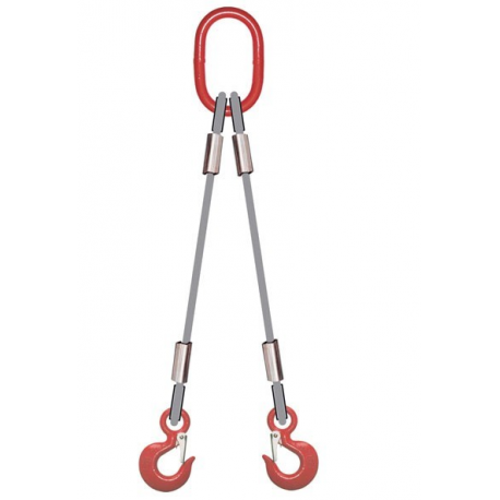 Elingue câble 2 brins 2 crochets standard Référence 4733_1