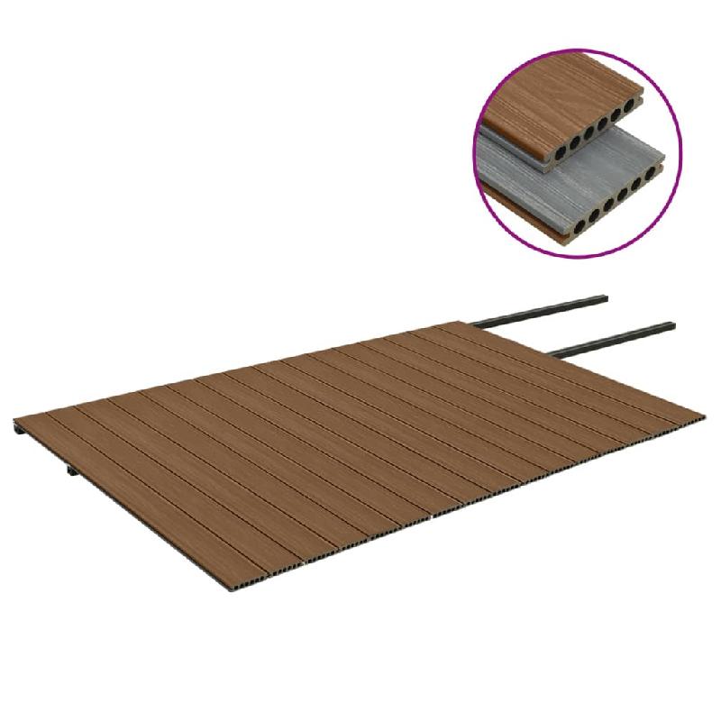 Vidaxl panneaux de terrasse et accessoires wpc marron/gris 40 m² 4 m 3070476_1