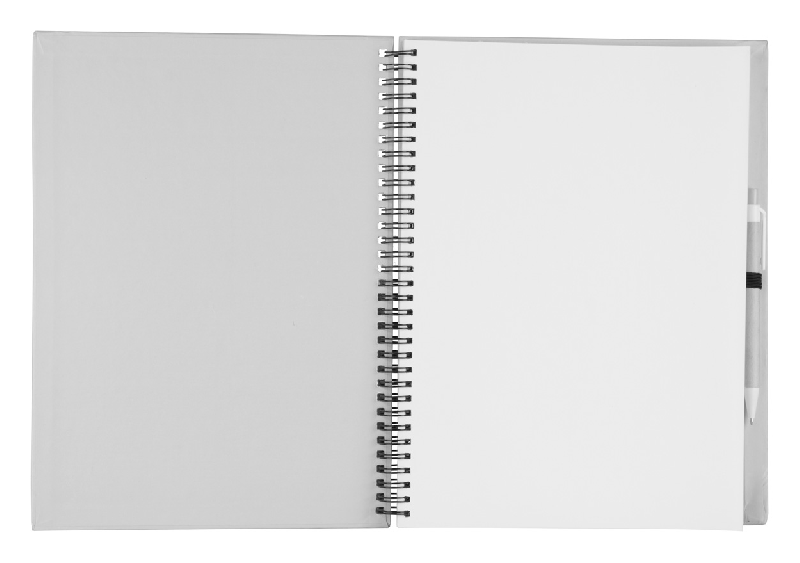 Bloc-notes à spirales - 80 pages non lignées en papier recyclé avec stylo assorti - Format A4_1