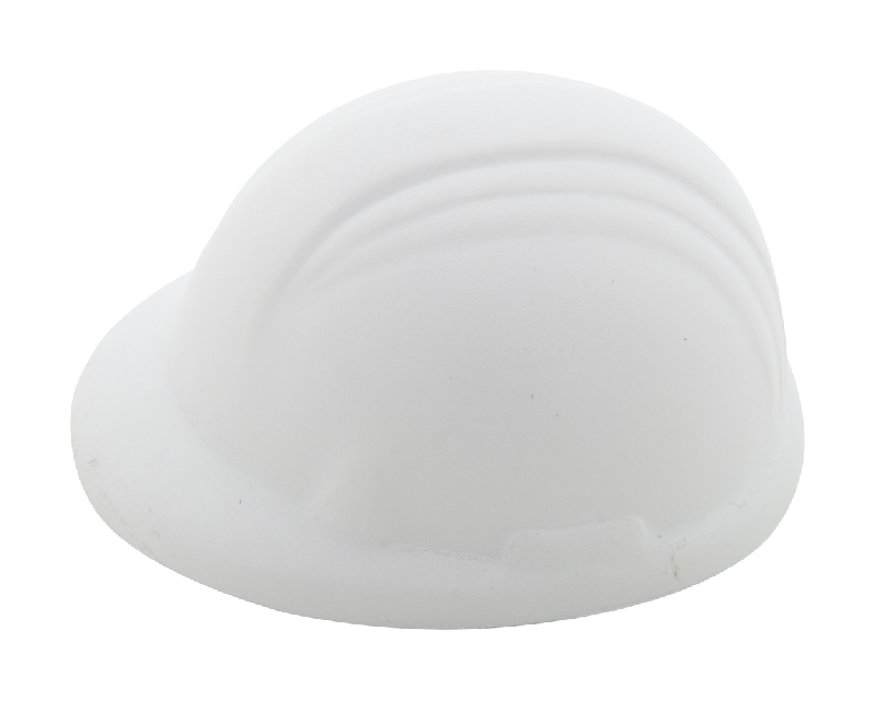 Balle anti-stress en forme de casque de sécurité - mousse PU - blanche - 20,8 g_1