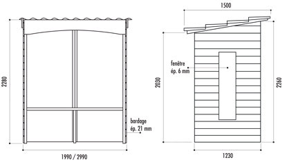 Abri bus lancelot / structure en bois / bardage en bois / avec banquette_1