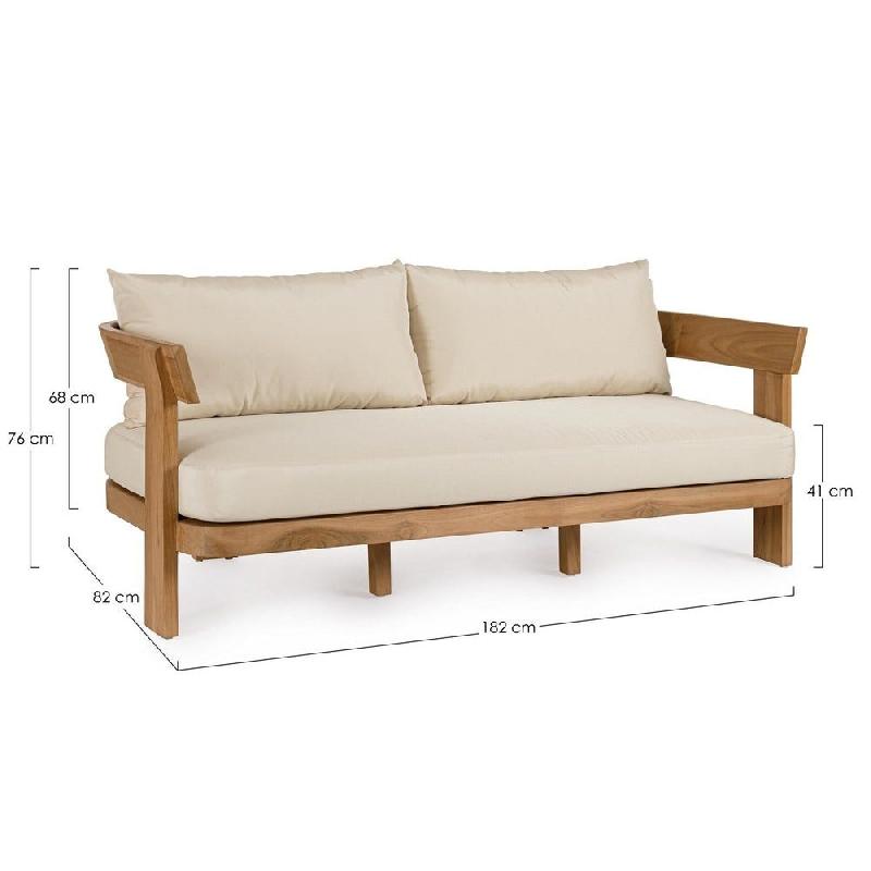 Canapé  2-3 places Evora avec accoudoirs Teck norme FSC 182 x 82 x 76 cm_1