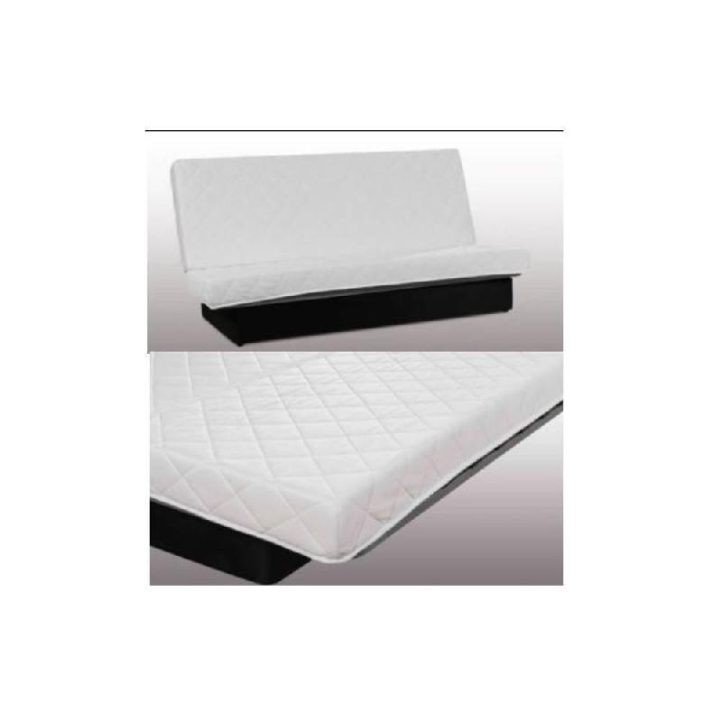 Clic Clac Luxe Convertible Caslano Rouge 130x190cm - Matelas 12cm en mousse HR 30kg/m3 - Coffre de rangement_1