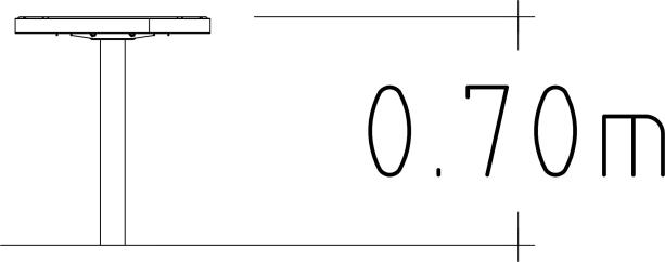 Table publique Sofiero Round - 8072817 - Hags - 0,6m - Brun/Galvanisé - Scellement béton_1