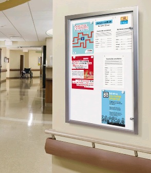 Vitrine intérieure Eco 100 - aluminium anodisé - 2 à 9 A4 - porte plexi-rigide_1