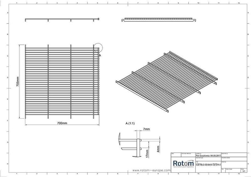 Étagère métallique 705x700 mm pour Roll conteneur antivol 48255 - Capacité 100 kg - Neuf_1