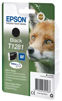 Epson Fox Singlepack Black T1281 DURABrite Ultra Ink_1