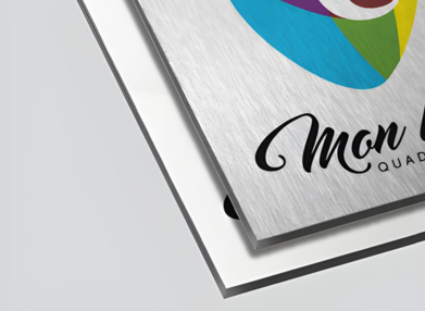 Impression sur plaque aluminium sur mesure - Alu-Dibond blanc ou brossé - découpe et perçage personnalisés_1