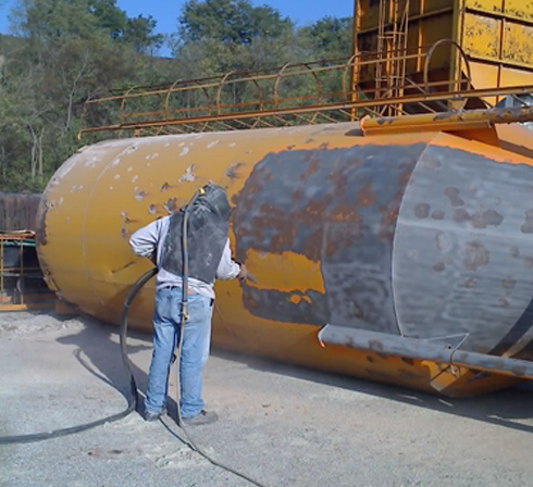 Sableuse renforcée spéciale location - modèles 50L et 100L - SR 50 / SR 100 avec épurateur intégré et brancards de protection_1