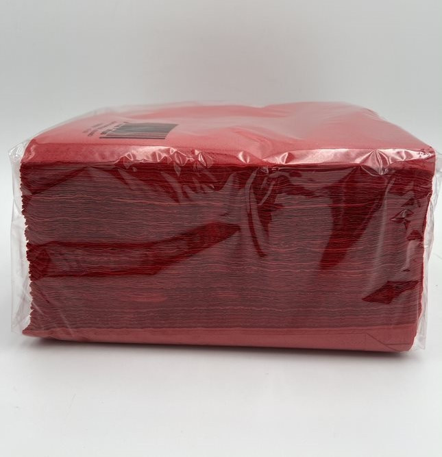 Serviettes de table ouate 2 plis 40x40cm saten rouge- carton de 2400_1
