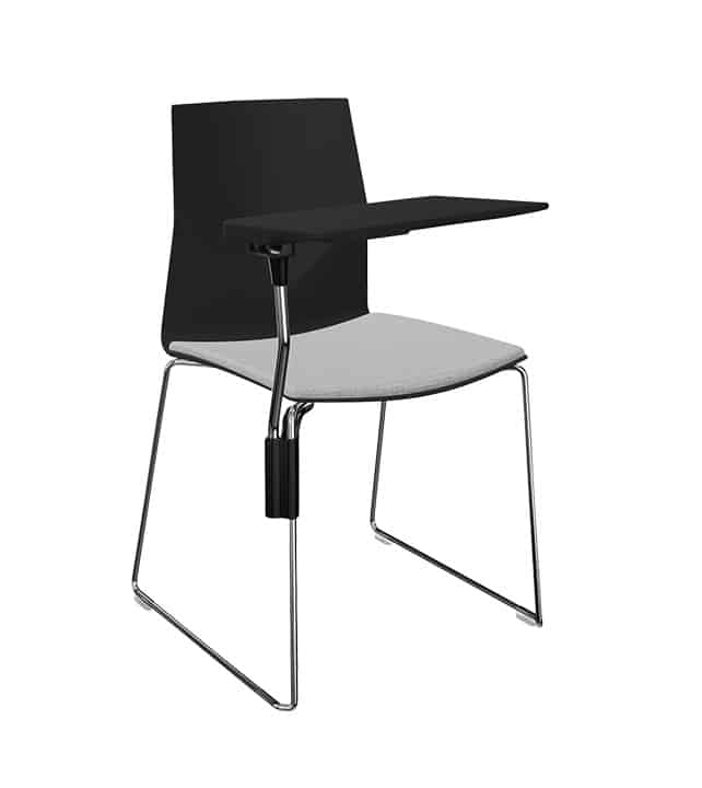 Chaise empilable Fourcast2® Line - dossier flexible en V, 8 couleurs disponibles, patins en téflon_1