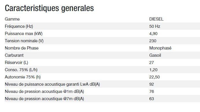 Groupe électrogène Diesel 6000 A Silence UK C5 - Kohler - Puissance max 4,90 kW - 50 Hz - 230V_1