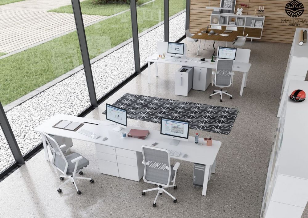 Take Off - Bureau open space Mahora - Plateau mélaminé personnalisable avec options multiples_1