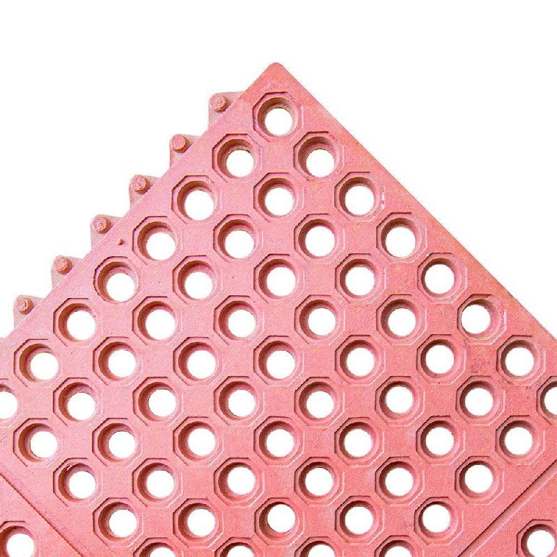 Tapis anti-fatigue Interlocking 91,4x91,4x1,4cm caoutchouc rouge_1
