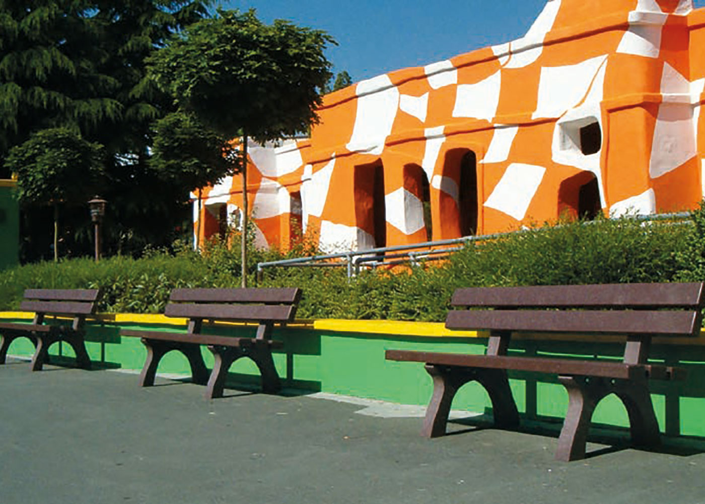 Banc public en plastique recyclé Rebnew - Résistant aux intempéries et anti-graffiti_1