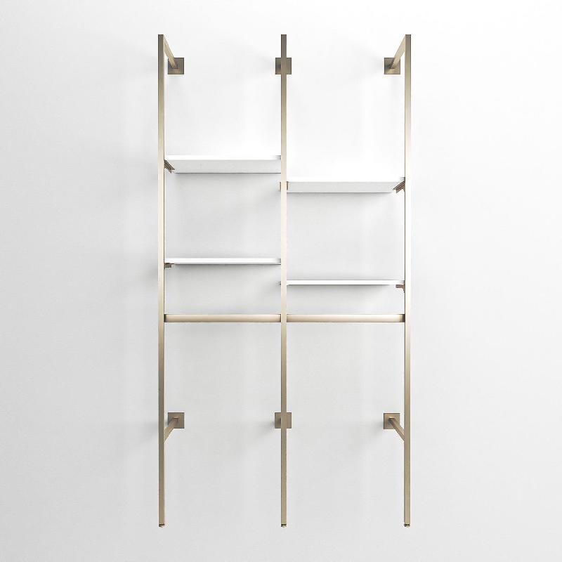 Élément suivant Queen Vogue nickel brossé 2 tablettes + 1 penderie L60xH240cm_1