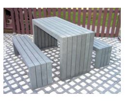 Ensemble pique-nique en plastique recyclé hanit - KIT CALERO V2 - Largeur 150 cm - 285 Kg - 5 coloris_1