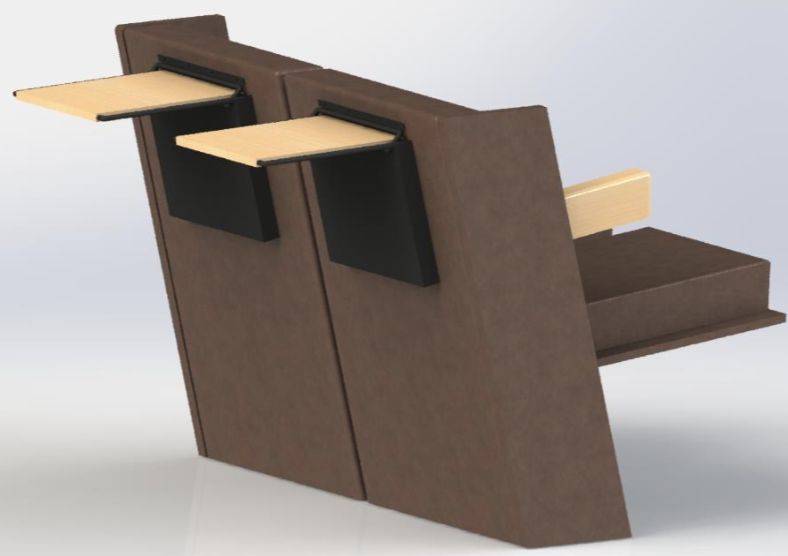 Fauteuil de conférence confortable et esthétique - Sidius avec tablette écritoire, dossier en tissu déhoussable_1