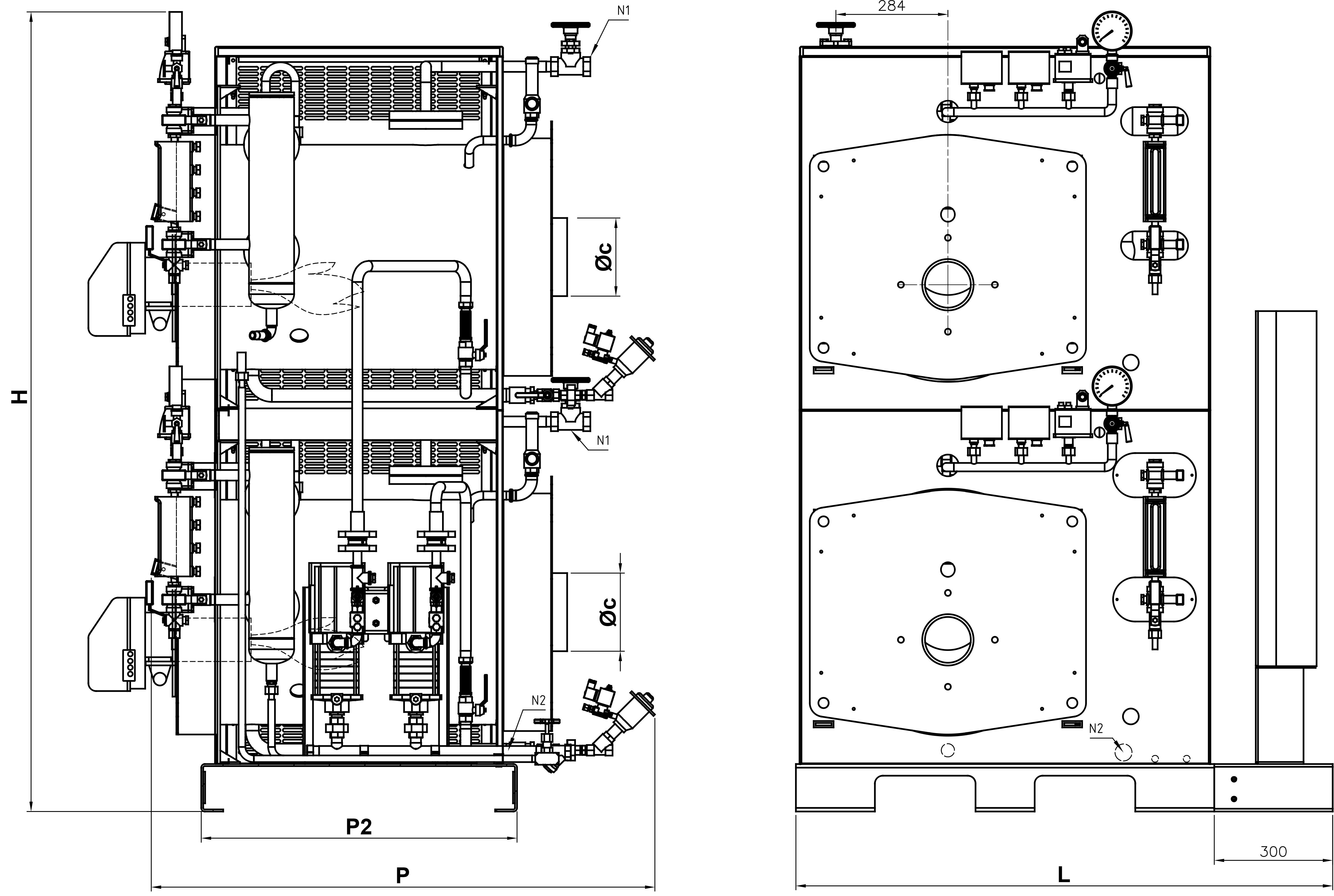 Fx Dual - Générateur de vapeur instantanée à tubes de fumée - Ici Caldaie - 100 à 300 kg/h_1