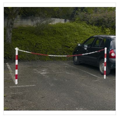 Poteau de signalisation en acier à sceller - Direct Signalétique - Lot de 2 - Hauteur 95 cm - Option manchon_1