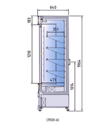 Armoire réfrigérée positive sans porte, idéale pour l'exposition des boissons et produits emballés -proh-60 docriluc_1