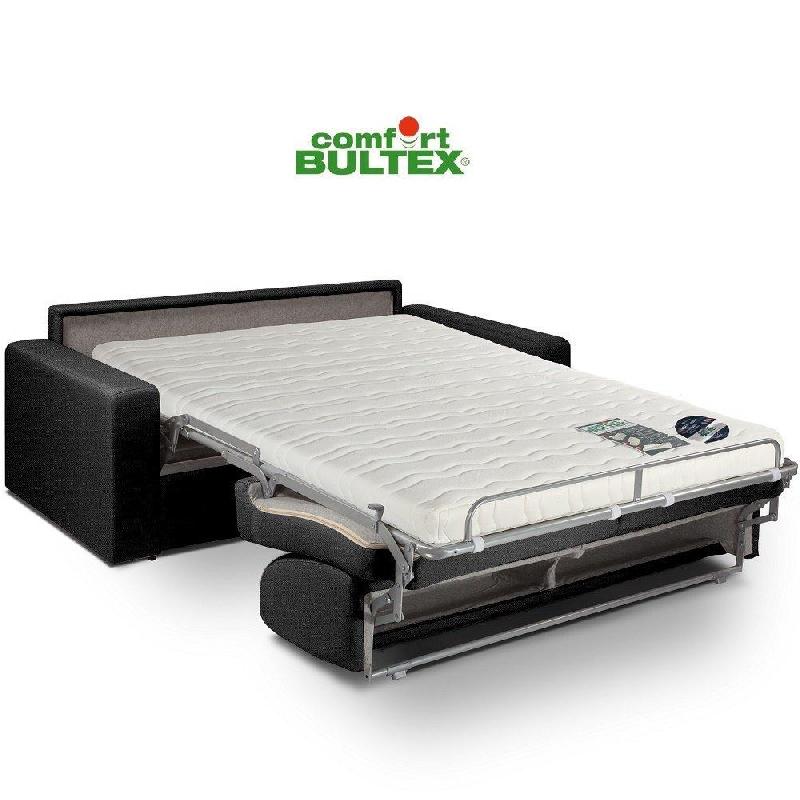 Canapé convertible express CRÉPUSCULE - Matelas 120 cm Comfort BULTEX® - Tweed gris graphite - Fabrication italienne_1