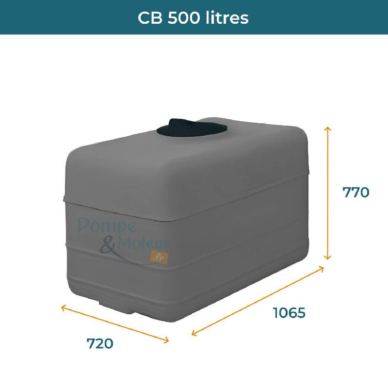 Cuve 500l Aérienne De Récupération D'eau - Réservoir Cubique Gris - Elbi Cb500_1