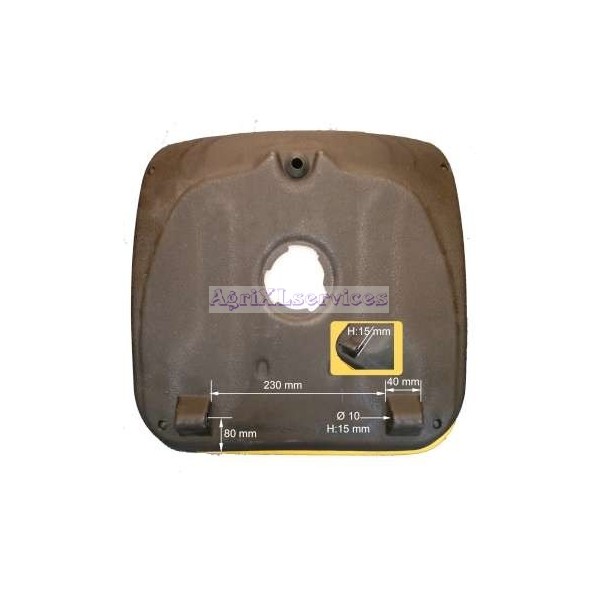 Siège adaptable micro-tracteur - sans suspension - sellerie synthétique jaune - base plane_1