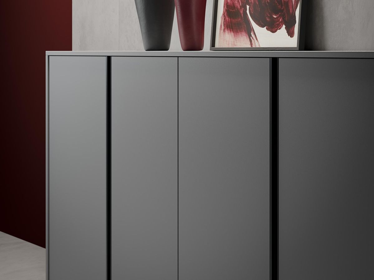 Armoire mi-haute à portes battantes laquée Olga O1 - L184 x H130 cm - Finition mate et résistante_1