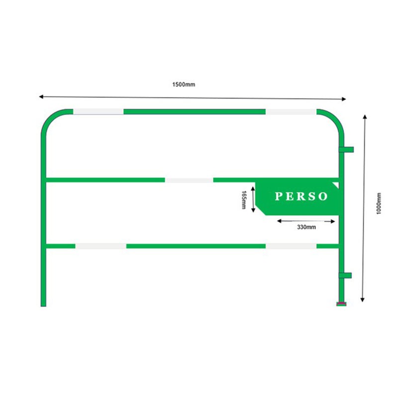 Barrière de chantier - tube 28mm - plaque latérale personnalisée - 1mx1.5m - marque VBMateriel_1