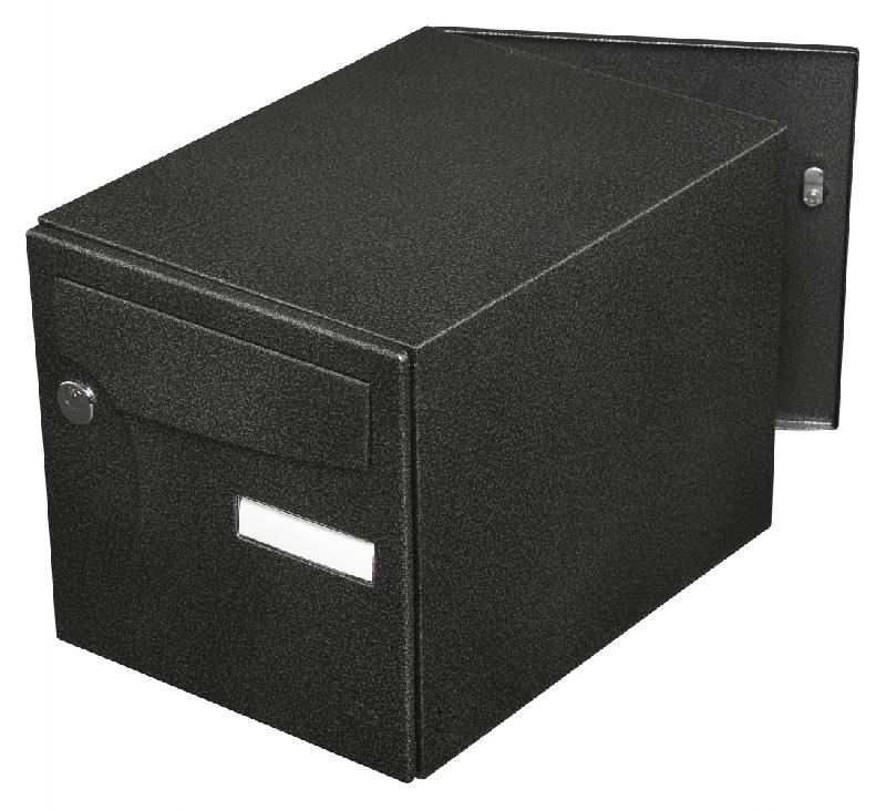 Boîte aux lettres normalisée 2 portes Renz Animation - acier noir brillant - anti-vandale et anticorrosion 15 ans_1