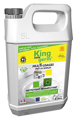 FLASH GERM Désinfectant Détergent Dégraissant Multi-usages pH: 2,7 +/- 0,5 KING PAE Bidon de 5L_1