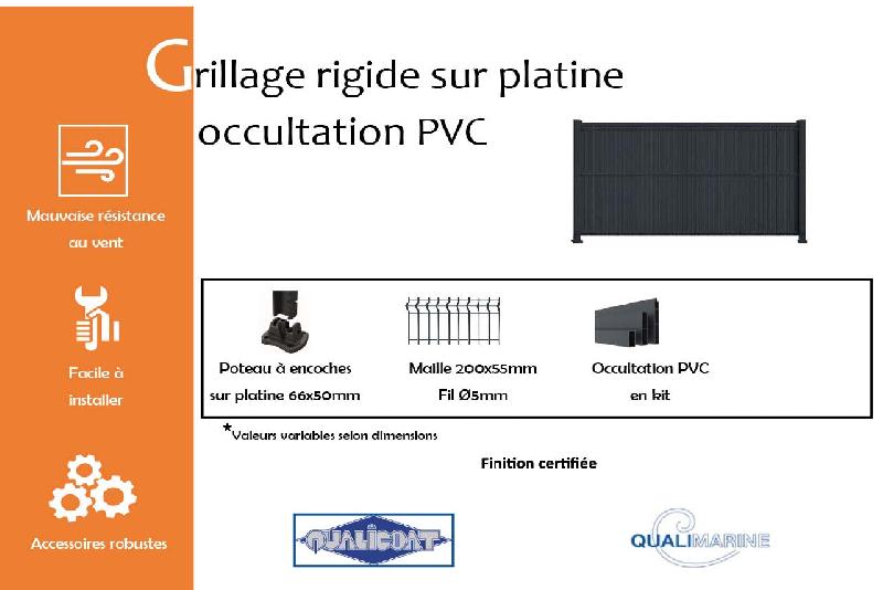 Grillage rigide sur platine occultation PVC - 1530_1