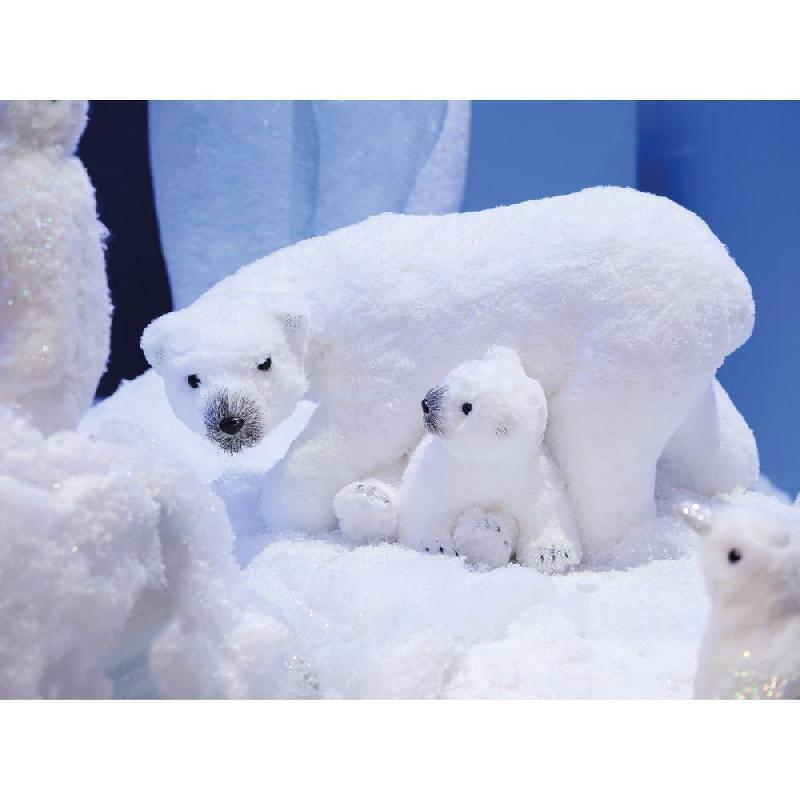 Maman ours blanc et son petit 24x27 cm_1