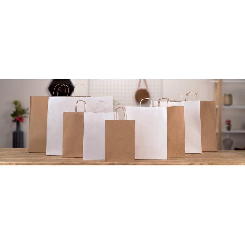 Sac kraft poignées torsadées brun - 35x14x36cm - Colis de 200_1